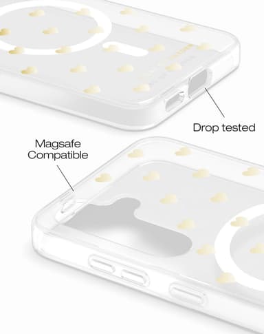Clear Case MagSafe Galaxy S24 Golden Hearts