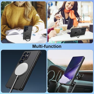 Näytönsuojaus magneettinen suojakotelo jalustalla Musta Samsung S22 Ultra