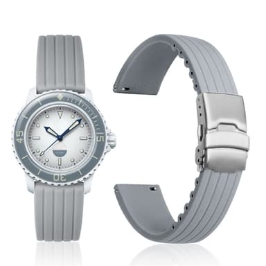 Vaihtokellon hihna Blancpain X Swatchille Harmaa