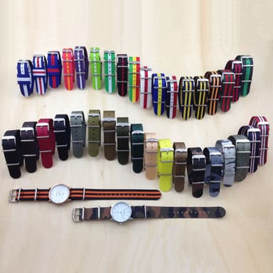 Vaihtokellon ranneke nailonista ranneke 24 mm Musta