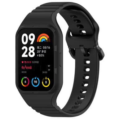 Integroitu silikoniranneke Xiaomi Mi Band 8 Prolle Musta