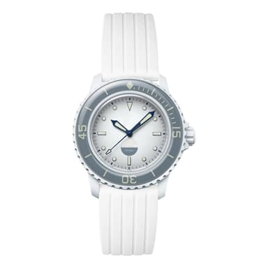 Vaihtokellon hihna Blancpain X Swatchille Valkoinen