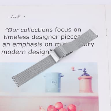22 mm ruostumattomasta teräksestä valmistettu kellon ranneke Samsung/Huaweille Hopea