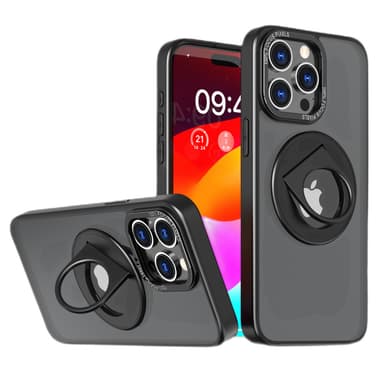 Magneettinen suojakotelo jalustalla iPhonelle Musta  iPhone 15