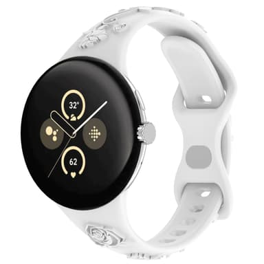 Silikoniranneke Google Pixel Watch 2:lle Valkoinen