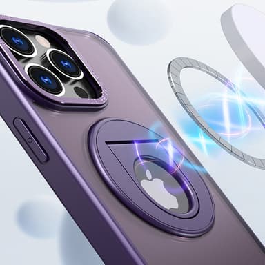 Magneettinen suojakotelo jalustalla iPhonelle Musta  iPhone 15