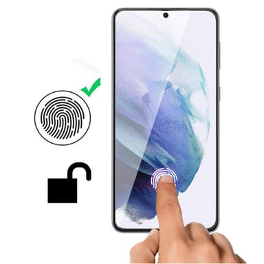Karkaistu lasi näytönsuoja tukee sormenjälkilukituksen avausta 3-pakkaus Samsung Galaxy S23 Plus