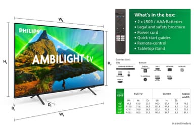 Philips 43" PUS8349 4K LED Ambilight älytelevisio (2024)