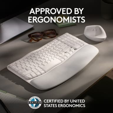 Logitech Wave Keys ergonominen näppäimistö (valkoinen)