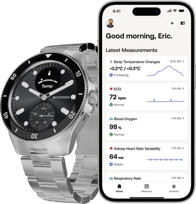 Withings ScanWatch Nova hybridikello 42 mm (musta)