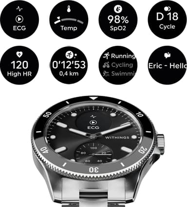 Withings ScanWatch Nova hybridikello 42 mm (musta)