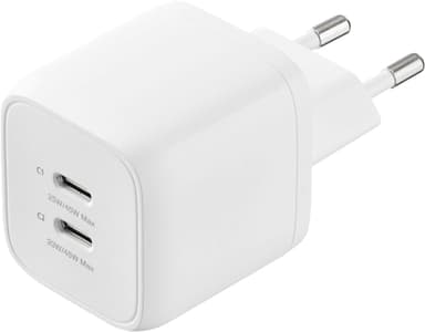 Sandstrøm 45 W USB-C GaN PD seinälaturi (valkoinen)
