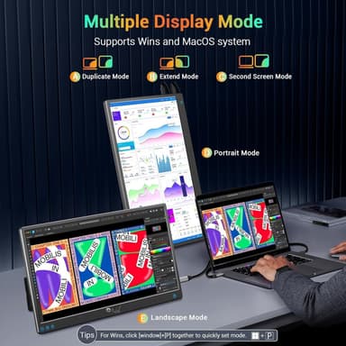 NÖRDIC USB-C & HDMI Kannettava LCD-näyttö 15,6"" 1920x1080p 60Hz