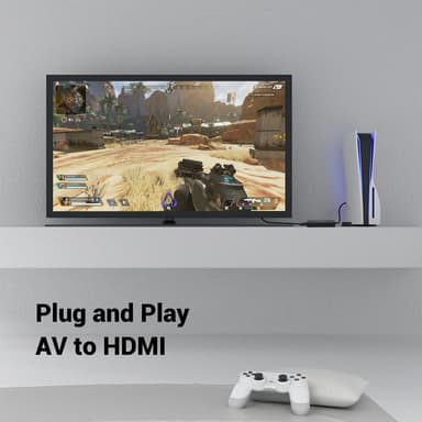 NÖRDIC komposiittivideo AV–HDMI-sovitin, 3x RCA AV ja CVBS-muunnin 1080p 60 Hz, 1 m