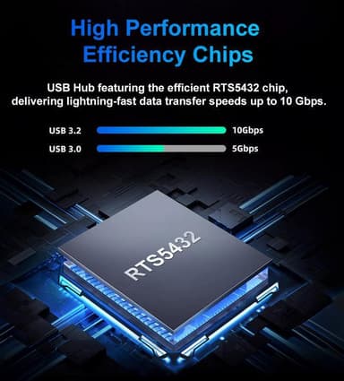 NÖRDIC Gen2 3.2 USB-C 4-porttinen keskitin 10Gbps 19cm kaapeli 4xUSB-C