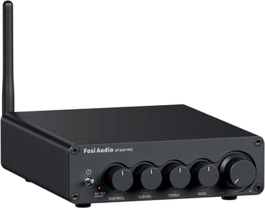 Fosi Audio Hi-Fi Bluetooth 5.0 stereoäänivastaanotinvahvistin 2.1-kanavainen Mini-luokan D integroitu vahvistin 2x165W