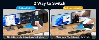 NÖRDIC KVM-kytkin 2-2 HDMI-HDMI, 8K60Hz/4K120Hz, 4x USB-A
