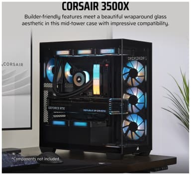 Corsair 3500X PC-kotelo (musta/lasi)