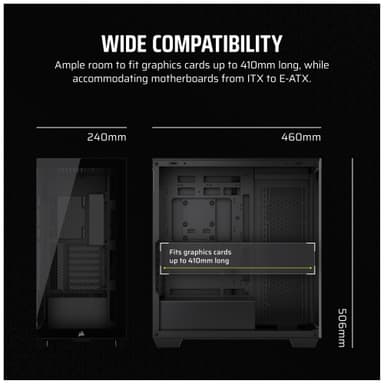 Corsair 3500X PC-kotelo (musta/lasi)