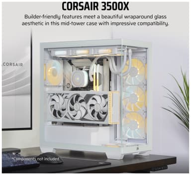 Corsair 3500X PC-kotelo (valkoinen/lasi)