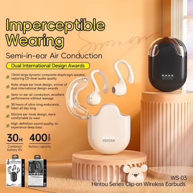 WEKOME Bluetooth Headset Semi-in Ear langattomat kuulokkeet - musta