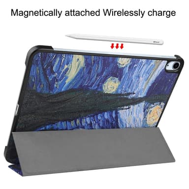 iPad Air 11 (2024) Kotelo Auto Herää / Nuku Kolminkertainen Taittojalusta Tabletin Suoja - Painting