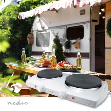 Nedis Keittolevy | Keittoalueet: 2 | 2300 W | Ylikuumenemissuoja | Valkoinen