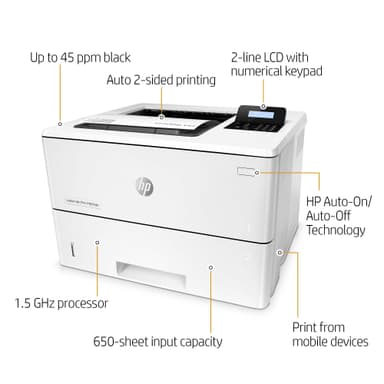 HP Laserjet Pro M501dn mustavalkolasertulostin