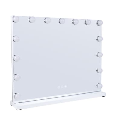 UNIQ XL Hollywood Vanity Meikkipeili 15 LED-polttimolla ja kosketustoiminnolla - Valkoinen