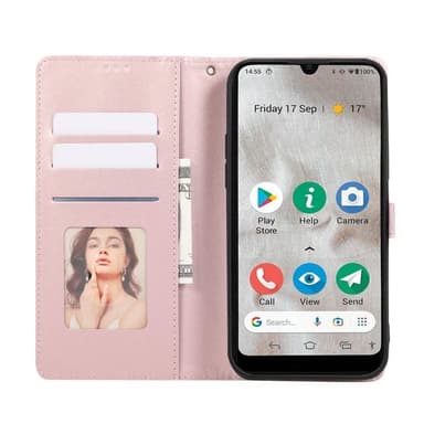 Blush lompakkokotelo 3-kortti Doro 8100 - Blush Pink