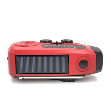 Hätäradio aurinkokennolla ja käsikammella Aurinkokennolla 2000mAh Powerbank SOS