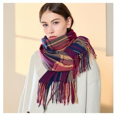 Cashmere-tyyppinen viivaverkkohuivi monipuolinen brittiläinen tyyli Monivärinen