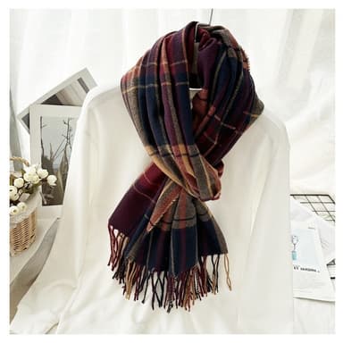 Cashmere-tyyppinen viivaverkkohuivi monipuolinen brittiläinen tyyli Monivärinen