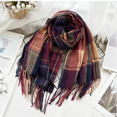 Cashmere-tyyppinen viivaverkkohuivi monipuolinen brittiläinen tyyli Monivärinen