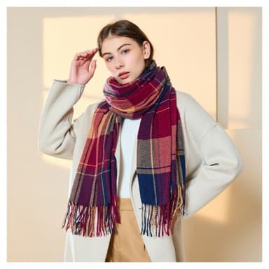 Cashmere-tyyppinen viivaverkkohuivi monipuolinen brittiläinen tyyli Monivärinen