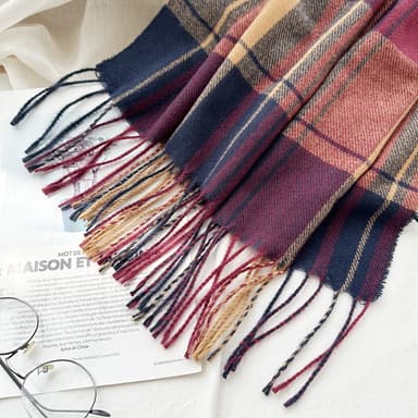Cashmere-tyyppinen viivaverkkohuivi monipuolinen brittiläinen tyyli Monivärinen
