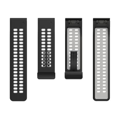 Silikoninen pikakiinnitysranneke Garminille Musta + harmaa 26 mm