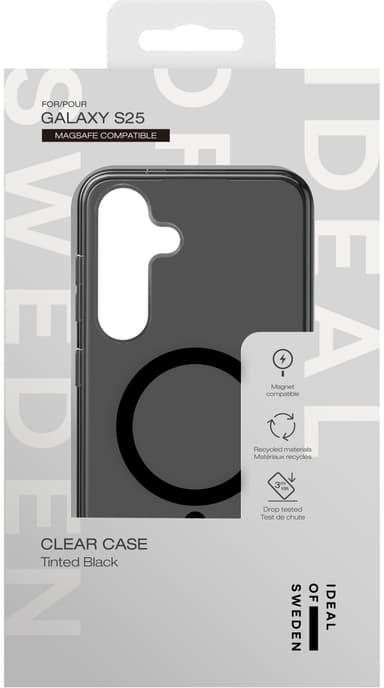 Ideal of Sweden Samsung Galaxy S25 Clear MagSafe suojakuori musta