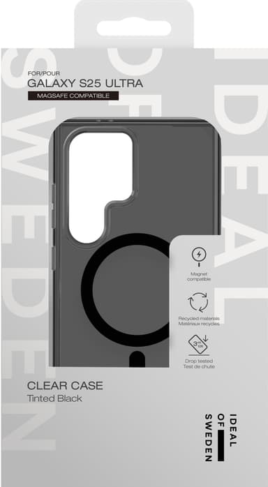 Ideal of Sweden Samsung Galaxy S25 Ultra Clear MagSafe kuori musta