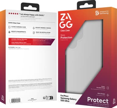 Zagg Samsung Galaxy S25 Ultra kirkas suojakuori