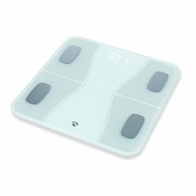 Nedis SmartLife Älyvaaka | Bluetooth® | BMI / BMR / Lihakset / Luut / Paino / Rasva / Vesi | 12 | Max. kuorma: 180 kg | Android™ / IOS | ABS-Muovi / Lasi | Valkoinen