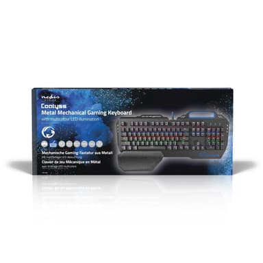 Nedis Pelinäppäimistö Langallinen | USB | Mekaaniset Avaimet | RGB | US Kansainvälinen | Yhdysvaltain Näppäinasettelu | USB Virta | Virtakaapelin pituus: 1.70 m | Pelinäppäimistö