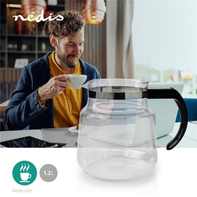 Nedis Lasi Kahvikannu | Sopii käytettäväksi: Moccamaster K / KB/ 1 0PL / Excellent 10S | 1.2 l | Musta