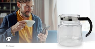 Nedis Lasi Kahvikannu | Sopii käytettäväksi: Moccamaster K / KB/ 1 0PL / Excellent 10S | 1.2 l | Musta