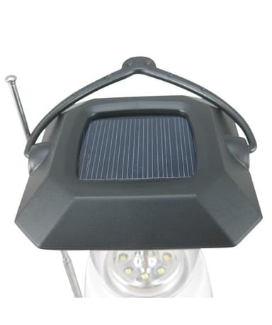 Kampiniohjelma ja leirintälamppu yhdessä - ladataan dynamon/aurinkokennon/USB:n kautta