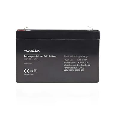 Nedis Lyijyakku | Lyijyhappo | Ladattava | 6 V | 7200 mAh