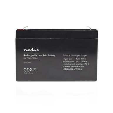 Nedis Lyijyakku | Lyijyhappo | Ladattava | 6 V | 7200 mAh