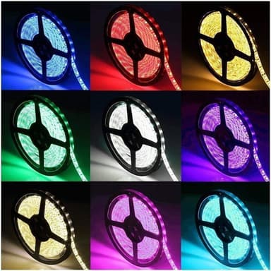 5050 RGB LED-nauhat kaukosäätimellä, 3m