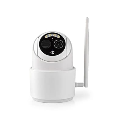 Nedis SmartLife Ulkokamera | Wi-Fi | Full HD 1080p | Kääntö/kallistus | IP65 | Maks. akunkesto: 5 Kuukautta | MicroSD (ei sisälly) / Pilvipalvelutallennus (valinnainen) | 5 V DC | Liiketunnistimella | Yökuvaus | Valkoinen