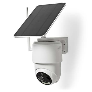 Nedis SmartLife Ulkokamera | Wi-Fi | Full HD 1080p | Kääntö/kallistus | IP65 | Maks. akunkesto: 5 Kuukautta | MicroSD (ei sisälly) / Pilvipalvelutallennus (valinnainen) | 5 V DC | Liiketunnistimella | Yökuvaus | Valkoinen